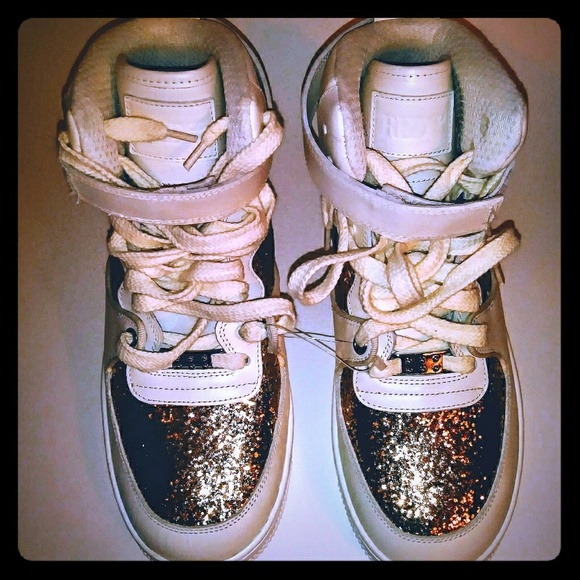 RED Valentino Shoes - Red Valentino White and Sequins Sneakers